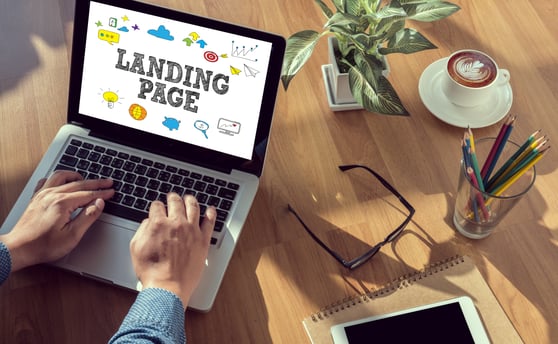 Landing page design shown on laptop for focused marketing campaigns.