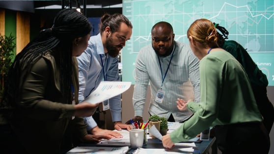 After hours collaboration to prepare key project updates for shareholders.