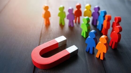 Magnet attracting persons