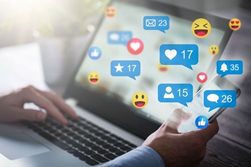 Facebook marketing logos representing business use in facebook vs instagram social media comparison.