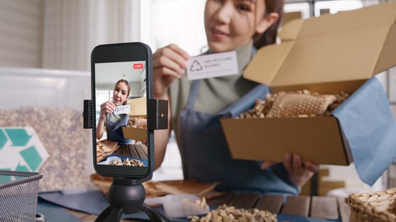 A Small Business Owner Recors Video on Tiktok