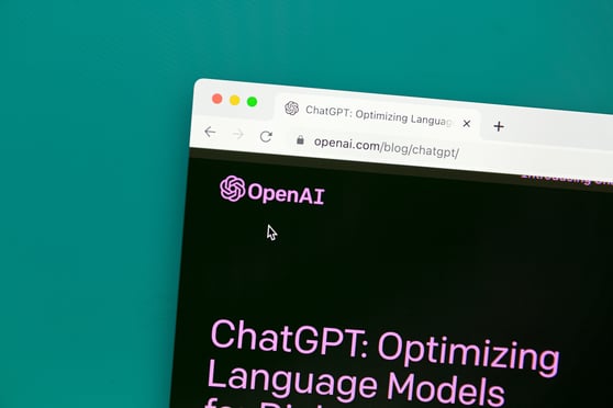 Open AI's ChatGPT window on a computer screen