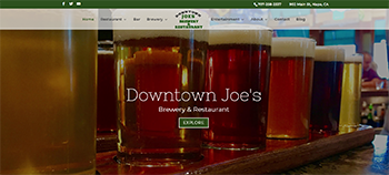 Downtown Joes Brewery and Restaurant for Best Restaurant Website