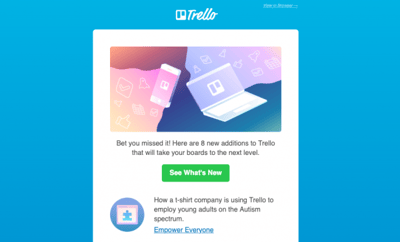 Screenshot of Trello website.