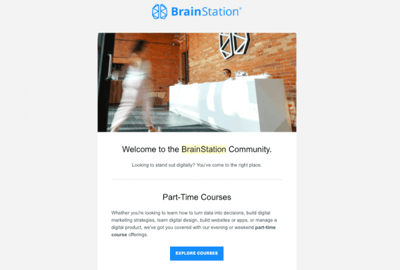 Screenshot of BrainStation website.