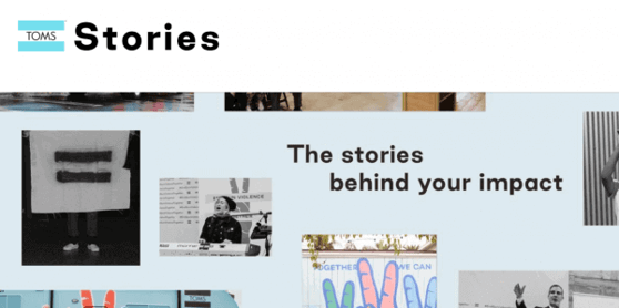 Screenshot of Toms Shoes website.