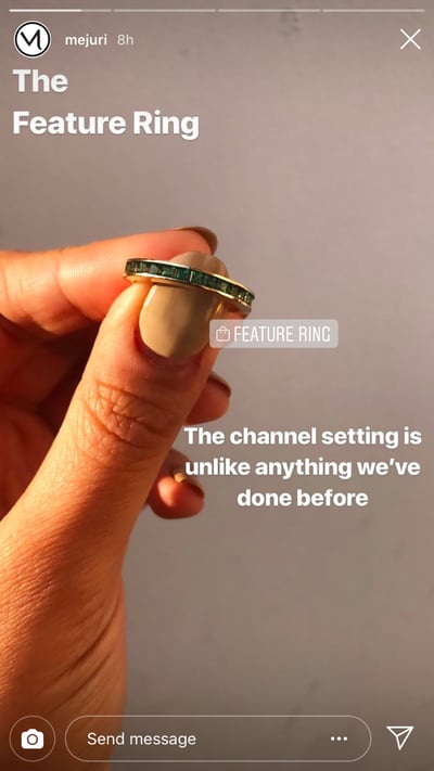Screenshot of mejuri Instagram post - The Feature Ring.