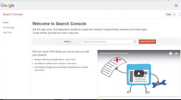 Google Search Console Screenshot