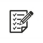 Icon of a checklist with a pencil.