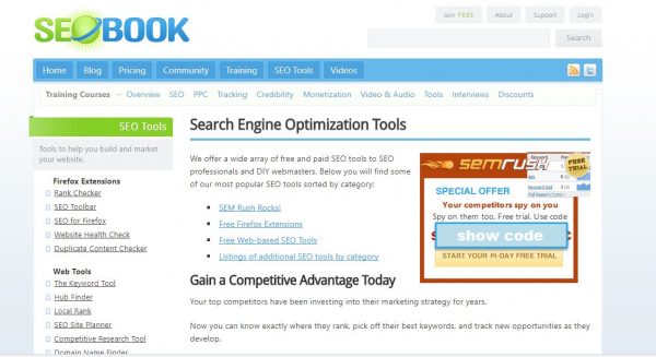 SEO Book Screenshot