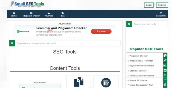 SmallSEOTools Screenshot