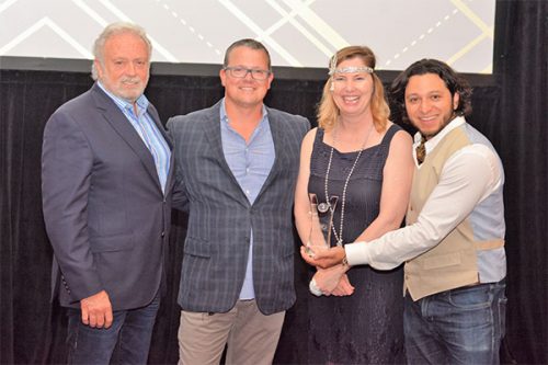 In the picture: Trae Walker and Oscar Trujillo from SharpSpring, WSI's Top Rated Supplier Award Winner with Mark Dobson and Valerie Brown-Dufour