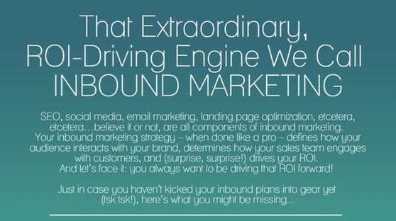 Screenshot of the ROI-Driving Engine That We Call Inbound Marketing infographic.