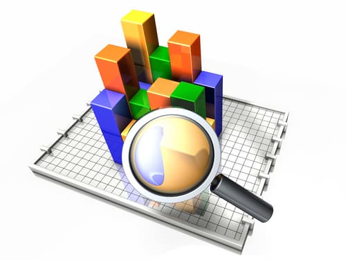 Graphic of a 3D bar graph.