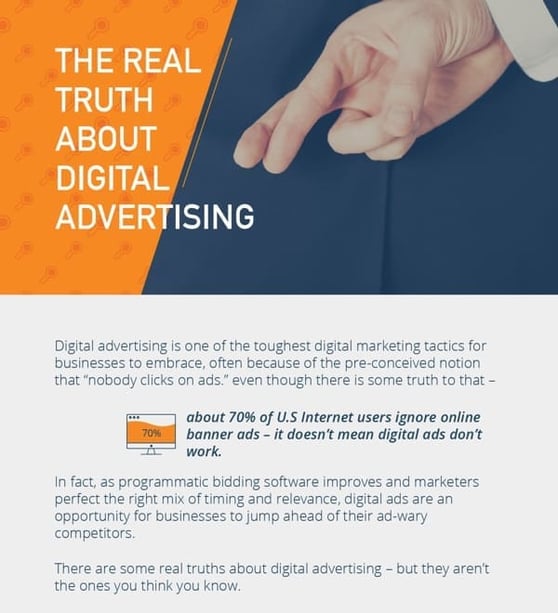 Screenshot of the top part of The Truth About Digital Advertising infographic.