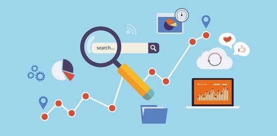 Backlinking for SEO illustrated with search data, analytics, and performance charts for digital visibility.