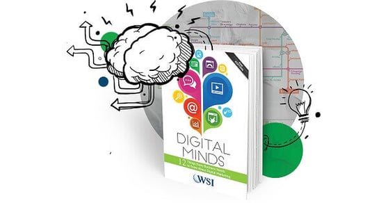 Drawing with the cover of the Digital Minds book.