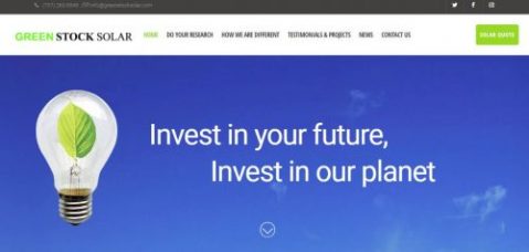 Screenshot of Green Stock Solar website.