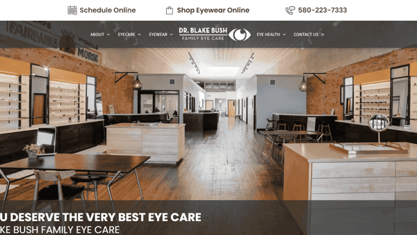 Blake-Bush-Family-Eye-Care-HubSpot-Screenshot