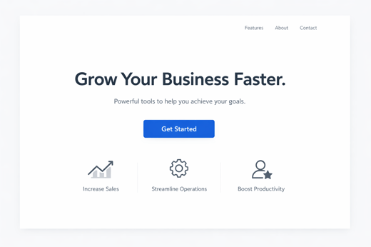 Clean and simple website design with clear CTAs, demonstrating what makes a website great for user engagement."