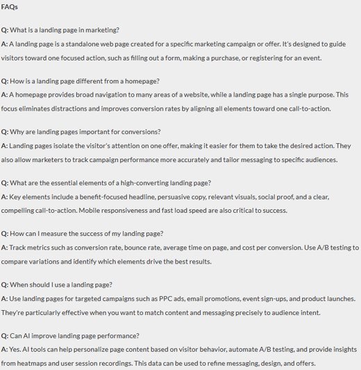 Example of structured FAQ content format used to improve how to rank in People Also Ask on Google search