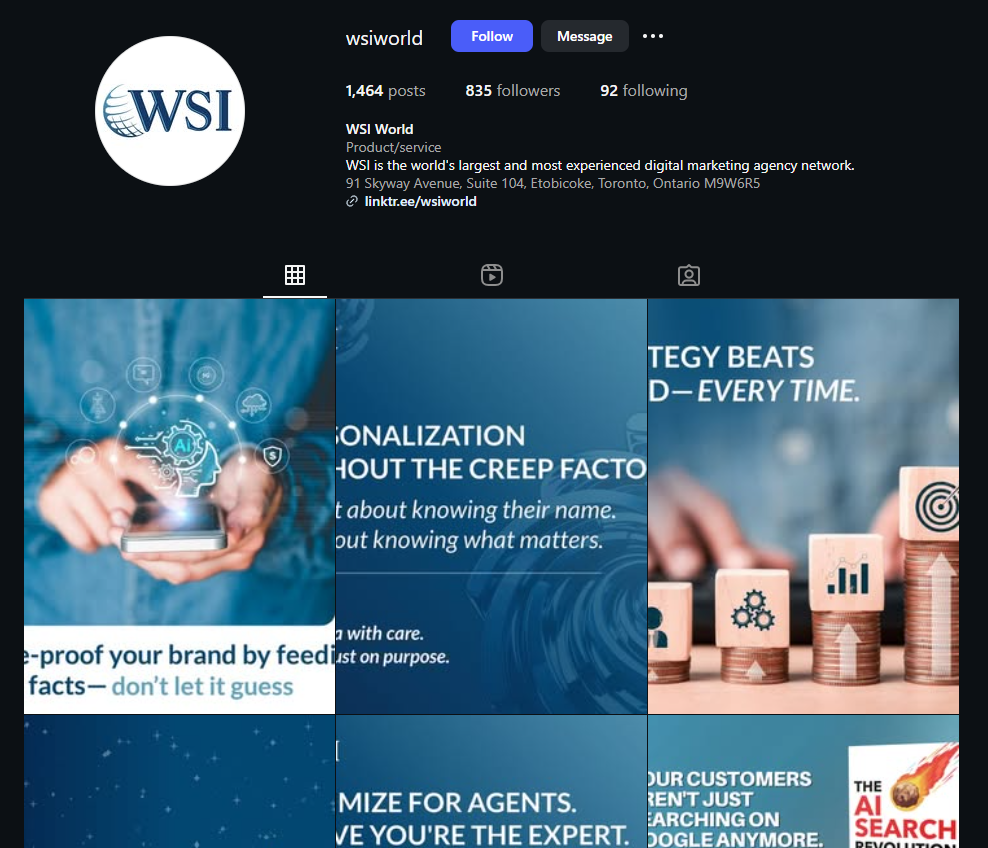 Social media content ideas displayed on a branded Instagram profile, highlighting successful engagement.