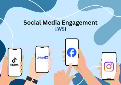Various social media platforms on mobile phones, highlighting social media engagement strategies.