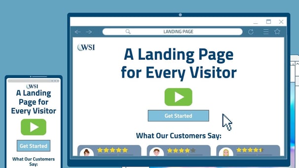 Website mockup for how to create a high-converting landing page tailored for different users.
