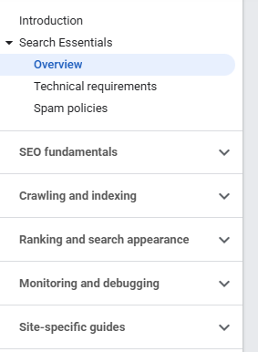 Screenshot of Google Search Essentials guide showing why is my SEO not working due to ignoring SEO technical requirements.